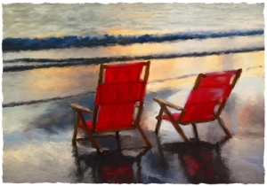 Red Beach Chairs